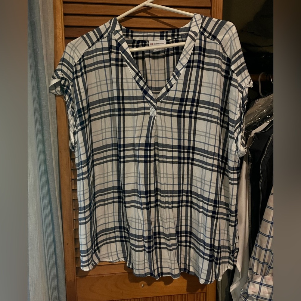 Blue half sleeve blouse